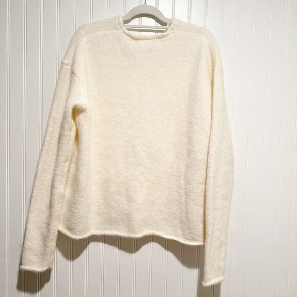 Camille Charriera NA-KD Knitted Deep V Neck Alpaca Wool Cream Sweater Size Large - Picture 7 of 7
